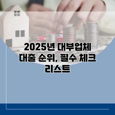 2025년 대부업체 대출 순위, 필수 체크 리스트