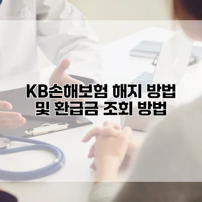 KB손해보험 해지 방법 및 환급금 조회 방법