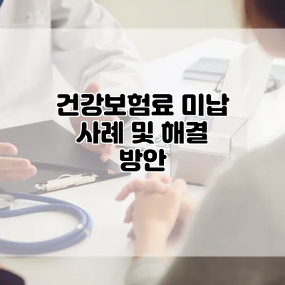 건강보험료 미납 사례 및 해결 방안