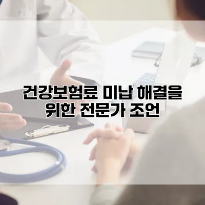 건강보험료 미납 해결을 위한 전문가 조언