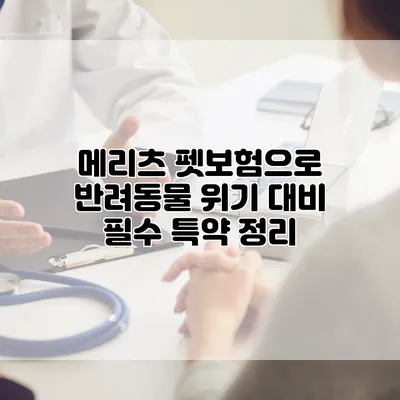 메리츠 펫보험으로 반려동물 위기 대비 필수 특약 정리