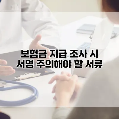 보험금 지급 조사 시 서명 주의해야 할 서류