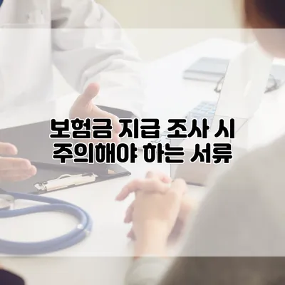 보험금 지급 조사 시 주의해야 하는 서류