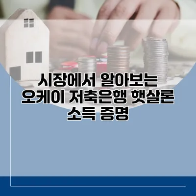 시장에서 알아보는 오케이 저축은행 햇살론 소득 증명