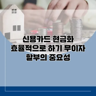 신용카드 현금화 효율적으로 하기 무이자 할부의 중요성