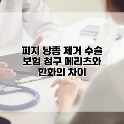 피지 낭종 제거 수술 보험 청구 메리츠와 한화의 차이