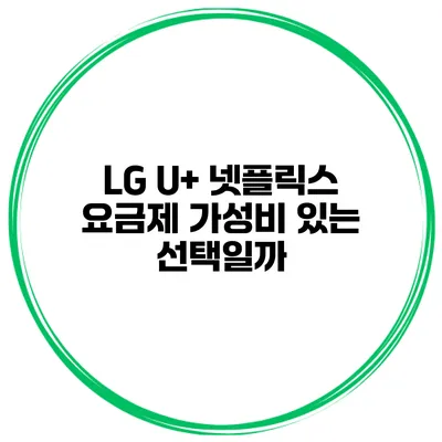 LG U+ 넷플릭스 요금제 가성비 있는 선택일까?