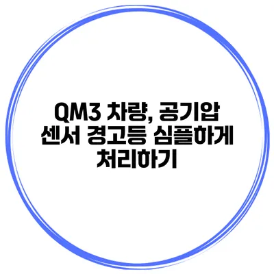 QM3 차량, 공기압 센서 경고등 심플하게 처리하기