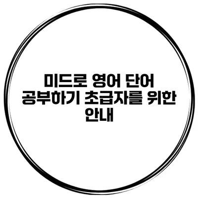미드로 영어 단어 공부하기 초급자를 위한 안내