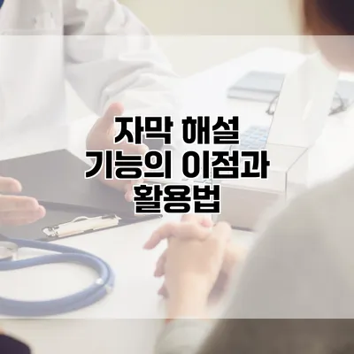 자막 해설 기능의 이점과 활용법