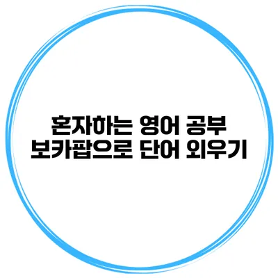 혼자하는 영어 공부 보카팝으로 단어 외우기
